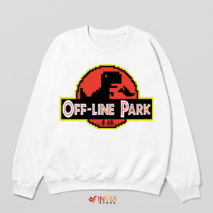 Dino Downtime Jurassic Park Internet White Sweatshirt