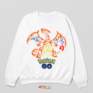 Dragon Charizard Pokemon Flame White Sweatshirt