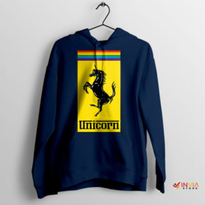 Dream Rides Unicorn Pride Logo Navy Hoodie