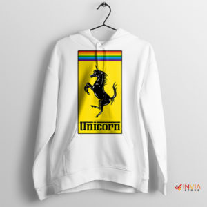 Dream Rides Unicorn Pride Logo White Hoodie