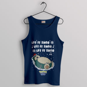 Dreaming in Snowflakes Snorlax Sleep Navy Tank Top