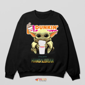 Dunkin' Adventures Baby Yoda Black Sweatshirt