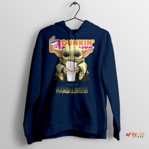 Dunkin' Delightful Meme Baby Yoda Navy Hoodie