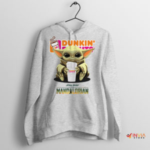 Dunkin' Delightful Meme Baby Yoda Sport Grey Hoodie