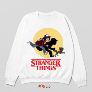 Dustin Joins Tintin's Adventure Poster Art White Sweatshirt