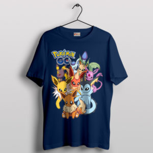 Dynamic Evolutions Eevee Pokemon Navy T-Shirt