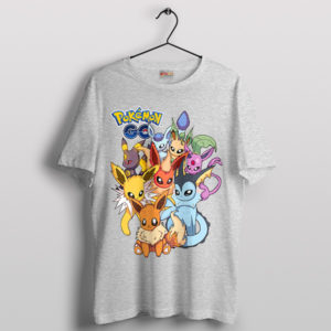 Dynamic Evolutions Eevee Pokemon Sport Grey T-Shirt