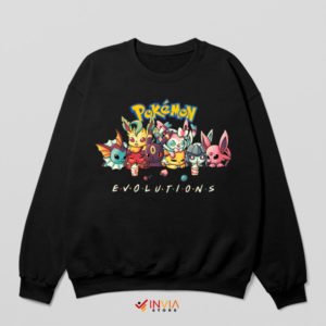 Eevee's Epic 90s Evolution Black Sweatshirt