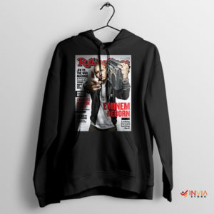 Eminem's Reborn Cover Art Magazine Black Hoodie