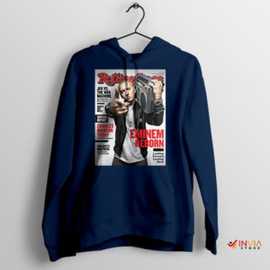 Eminem's Reborn Cover Art Magazine Navy Hoodie