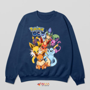 Epic Eevee Evolution Pokemon GO Navy Sweatshirt