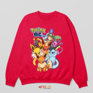 Epic Eevee Evolution Pokemon GO Red Sweatshirt