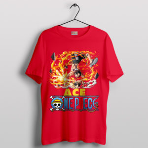 Epic Flames One Piece Manga Ace Red T-Shirt