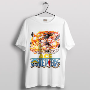 Epic Flames One Piece Manga Ace White T-Shirt