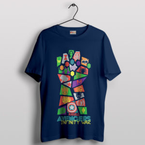 Epic Snap Infinity Gauntlet Pop Art Navy T-Shirt