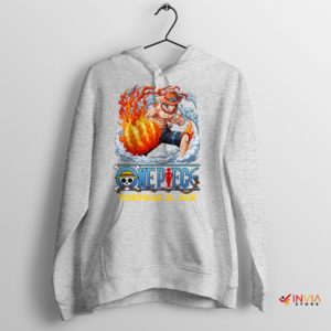 Eternal Blaze of Ace One Piece Manga Sport Grey Hoodie