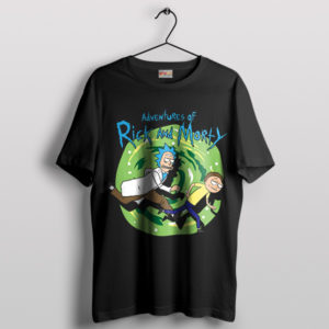 Expedition Tintin Meets Rick Morty Black T-Shirt