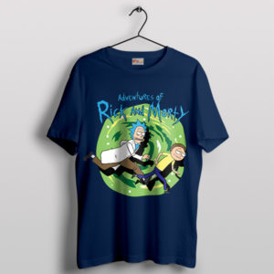 Expedition Tintin Meets Rick Morty Navy T-Shirt