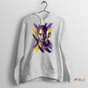Face of a Legend Kobe Bryant Brush Art Sport Grey Hoodie