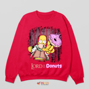 Fantasy Homer Lord of the Donuts Red Sweatshirt