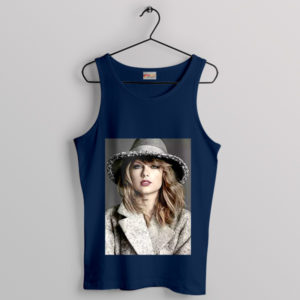 Fashionista Fame Swift's Hat Magazine Navy Tank Top