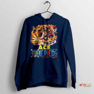 Fire Fist Fashion One Piece Ace Navy Hoodie