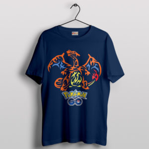 Firestorm Dark Charizard Pokemon Navy T-Shirt