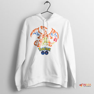 Flaming Fury Charizard Pokemon Fire White Hoodie