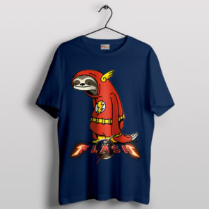 Flash in Slow-Mo Sloth the Speedster Navy T-Shirt
