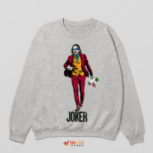 Flecked in Chaos Joker Clown Movie Sport Grey Sweatshirt