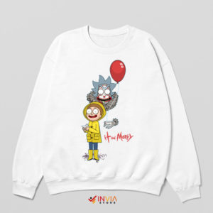 Float and Portal IT Rick And Morty White Sweatshirt