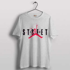 Freddy Krueger Dunks Air Jordan Sport Grey T-Shirt