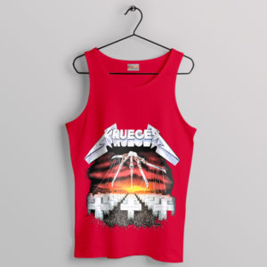 Freddy Krueger on Master of Puppets Red Tank Top