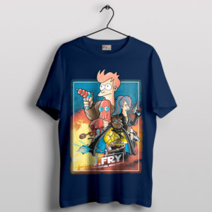 Futurama Wars A Galactic Parody Navy T-Shirt