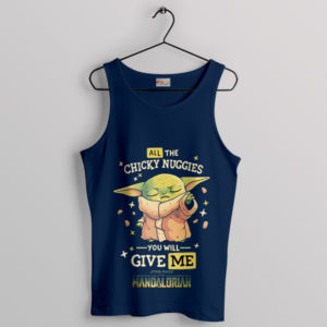 Galactic Nuggets Baby Yoda Chicky Nuggies Navy Tank Top