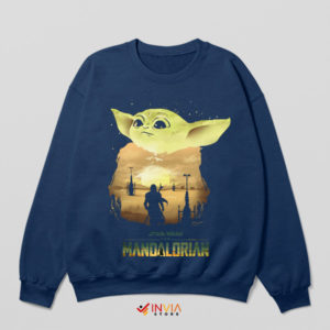 Galactic Twilight Mandalorian Sunset Navy Sweatshirt
