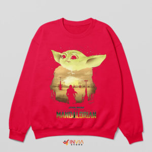 Galactic Twilight Mandalorian Sunset Red Sweatshirt