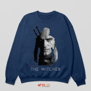 Geralt's Intensity Cavill Poster Art Navy Sweatshirt