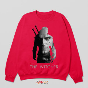 Geralt's Intensity Cavill Poster Art Red Sweatshirt