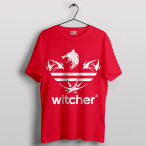 Geralt's Stride Witcher Adidas Art Red T-Shirt