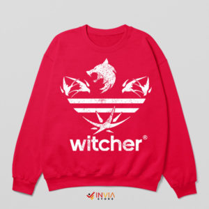Geralt's Tracks Witcher Adidas Art Red Sweatshirt