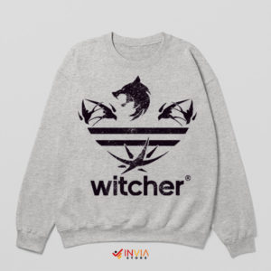 Geralt's Tracks Witcher Adidas Art Sport Grey Sweatshirt