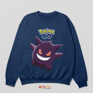 Ghostly Gengar Pokemon GO Game Navy Sweatshirt