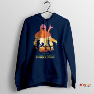 Golden Galaxy Guardians Mando and Child Navy Hoodie