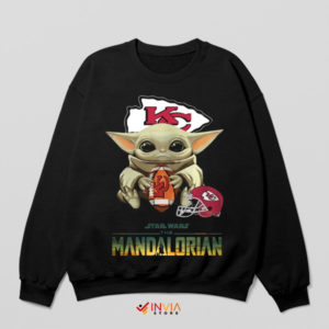 Grogu Touchdown Kansas City Chiefs Black Sweatshirt