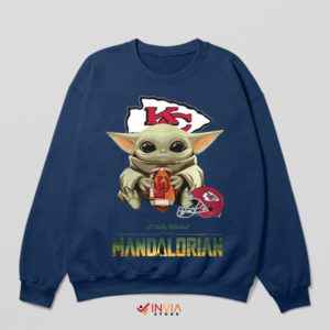 Grogu Touchdown Kansas City Chiefs Navy Sweatshirt