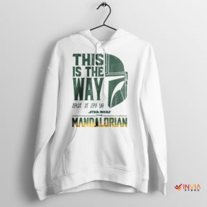Guardian of the Code Mandalorian Helmet White Hoodie