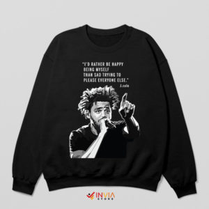 Happiness in Authenticity J Cole Black Sweatshirt