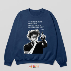 Happiness in Authenticity J Cole Navy Sweatshirt
