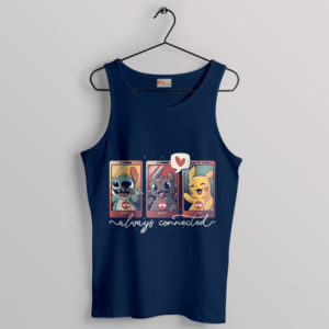 Harmony Stitch Toothless Pikachu Navy Tank Top